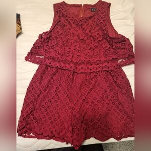 Cute Red Lace Romper